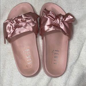 Pink Fenty slides